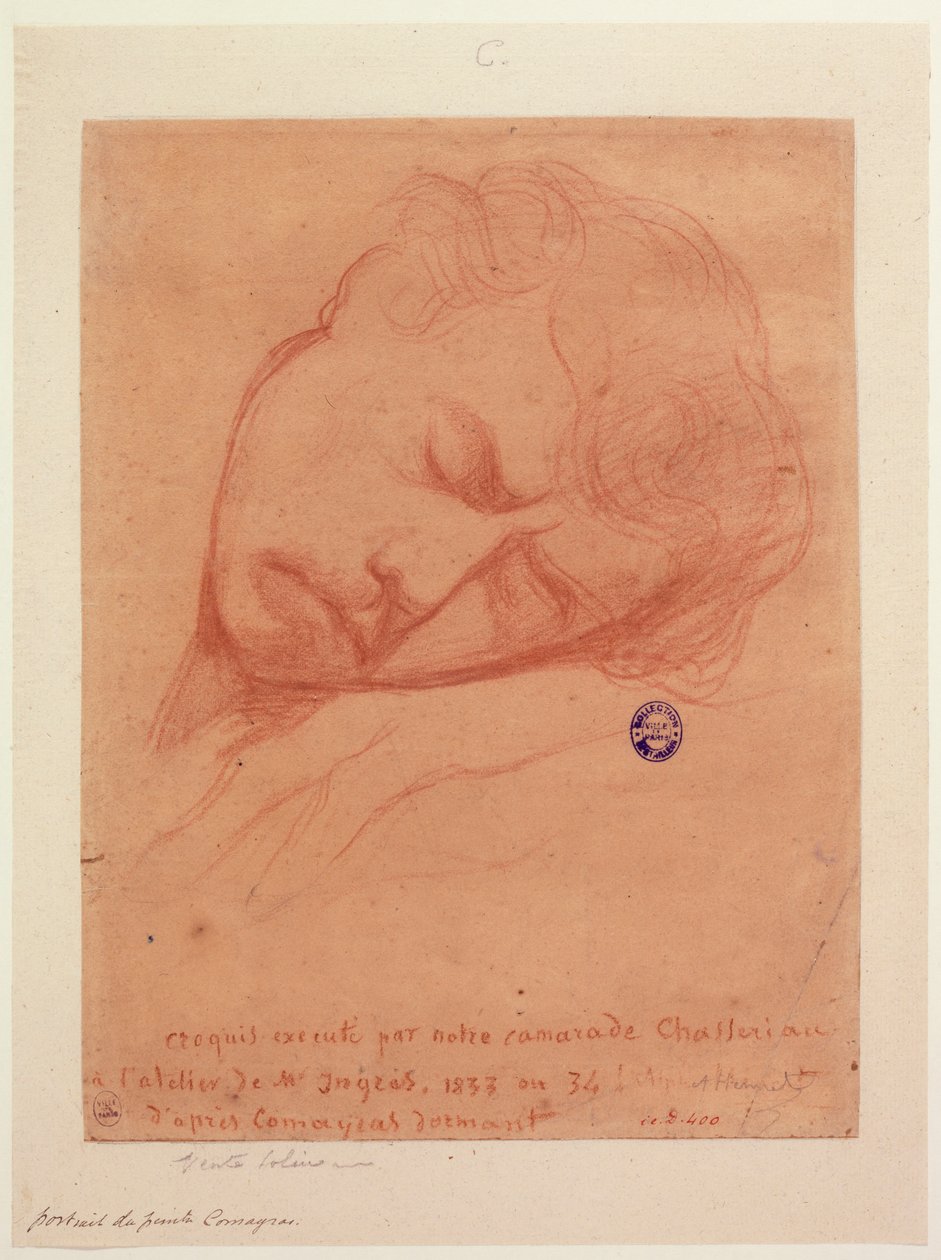 Retrato del pintor Comayras durmiendo de Théodore Chassériau