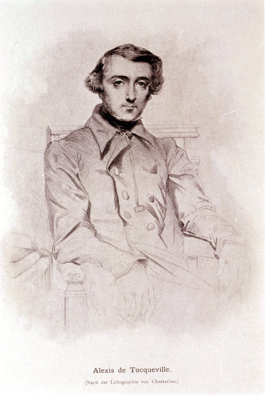 Retrato de Alexis de Tocqueville. Litografía de Chasseriau. Siglo XIX. de Théodore Chassériau