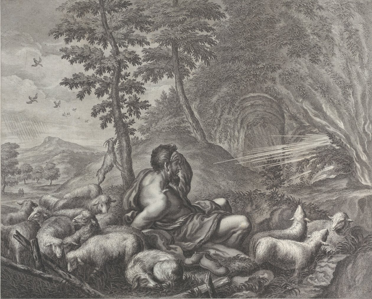 Jacob cuidando el rebaño de Labán de Theodore Cruger