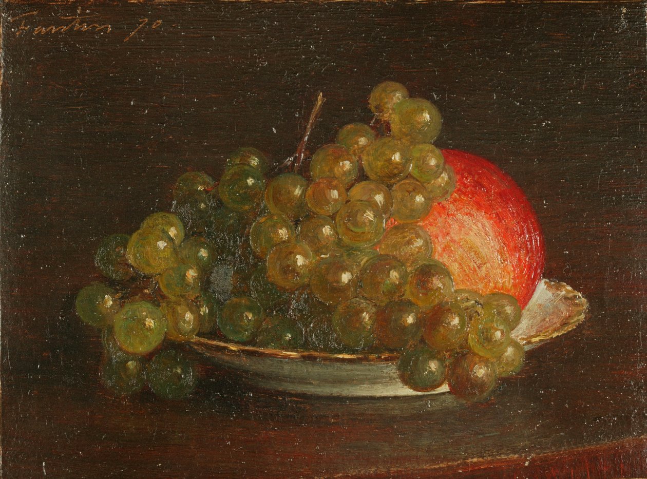 Uvas y una manzana de Theodore Fantin Latour