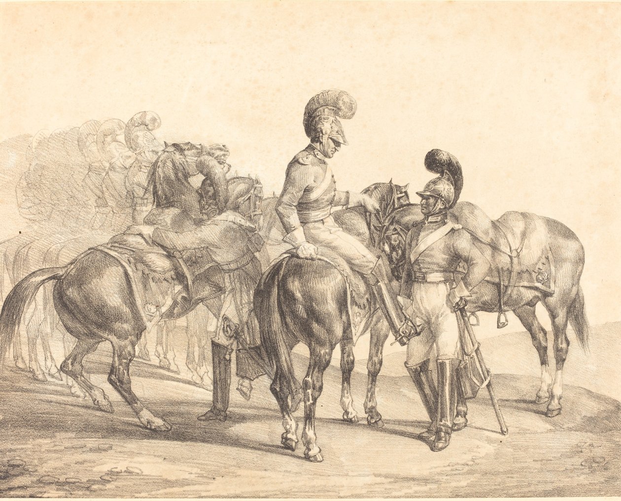 Una fiesta de guardias de vida de Theodore Gericault
