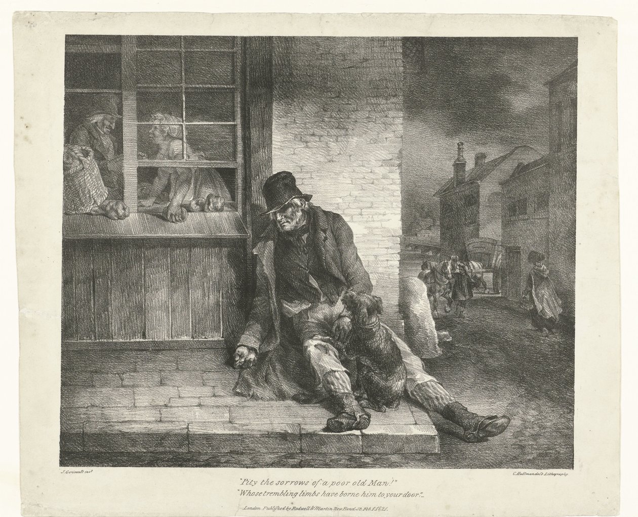 Mendigo ¡Piedad por las penas de un pobre anciano! (título en el objeto) Varios sujetos dibujados a la vida (título de la serie) Varios temas extraídos de la vida (título de la serie) de Theodore Gericault