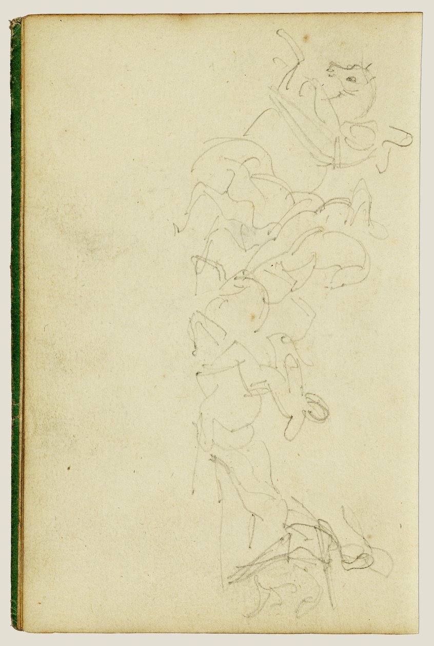 Escaramuza de caballería con cuatro jinetes de Theodore Gericault