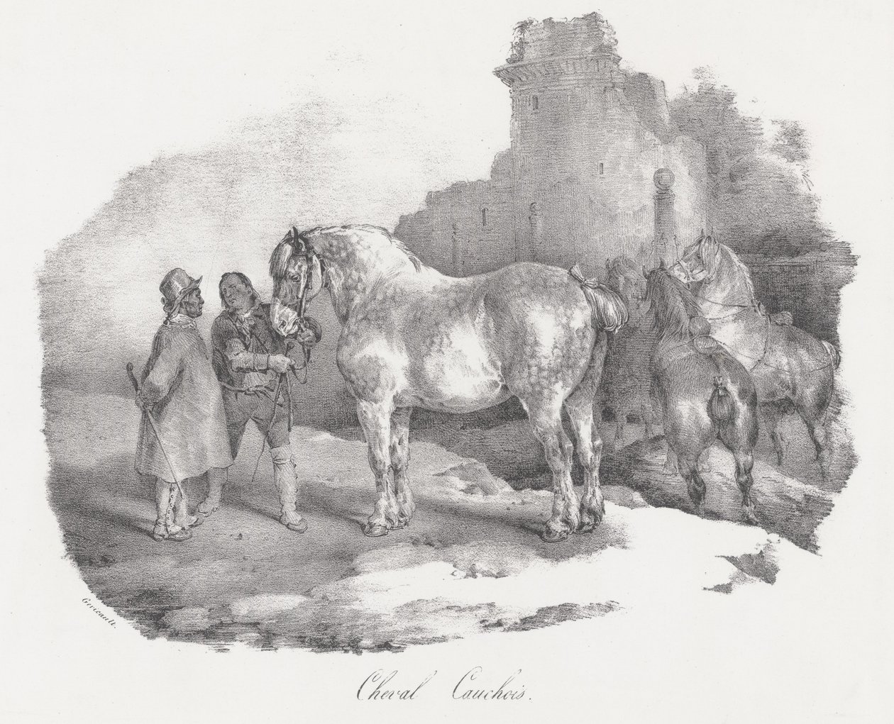 Cheval Cauchois (un caballo autóctono de Caux, en Normandía) de Theodore Gericault