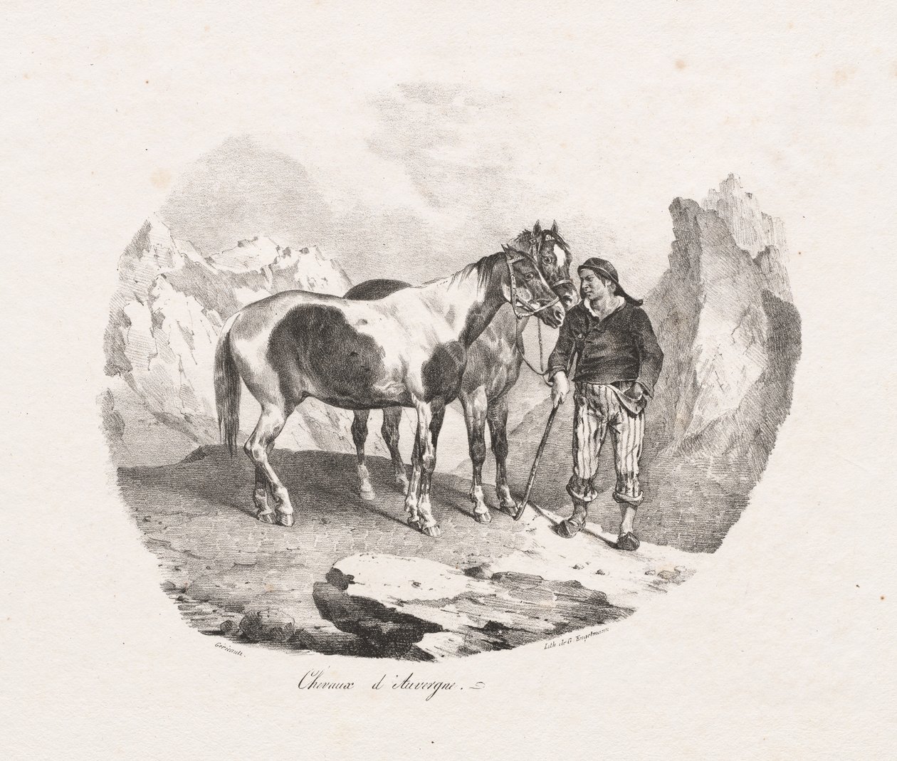 Caballos de Auvernia, 1822 de Theodore Gericault