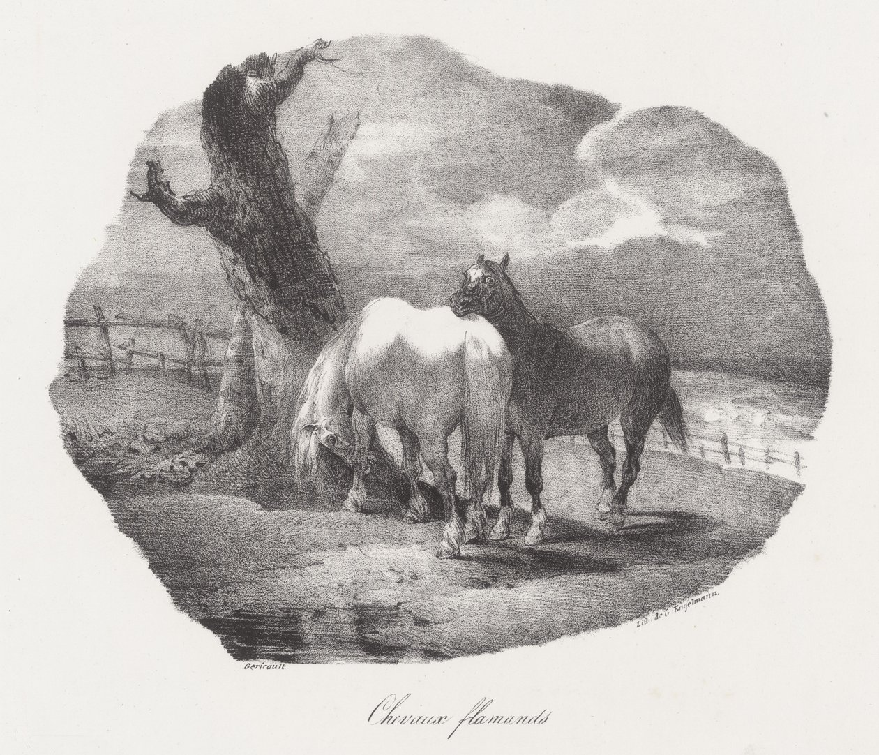 Caballos flamencos (Flemish Horses) de Theodore Gericault