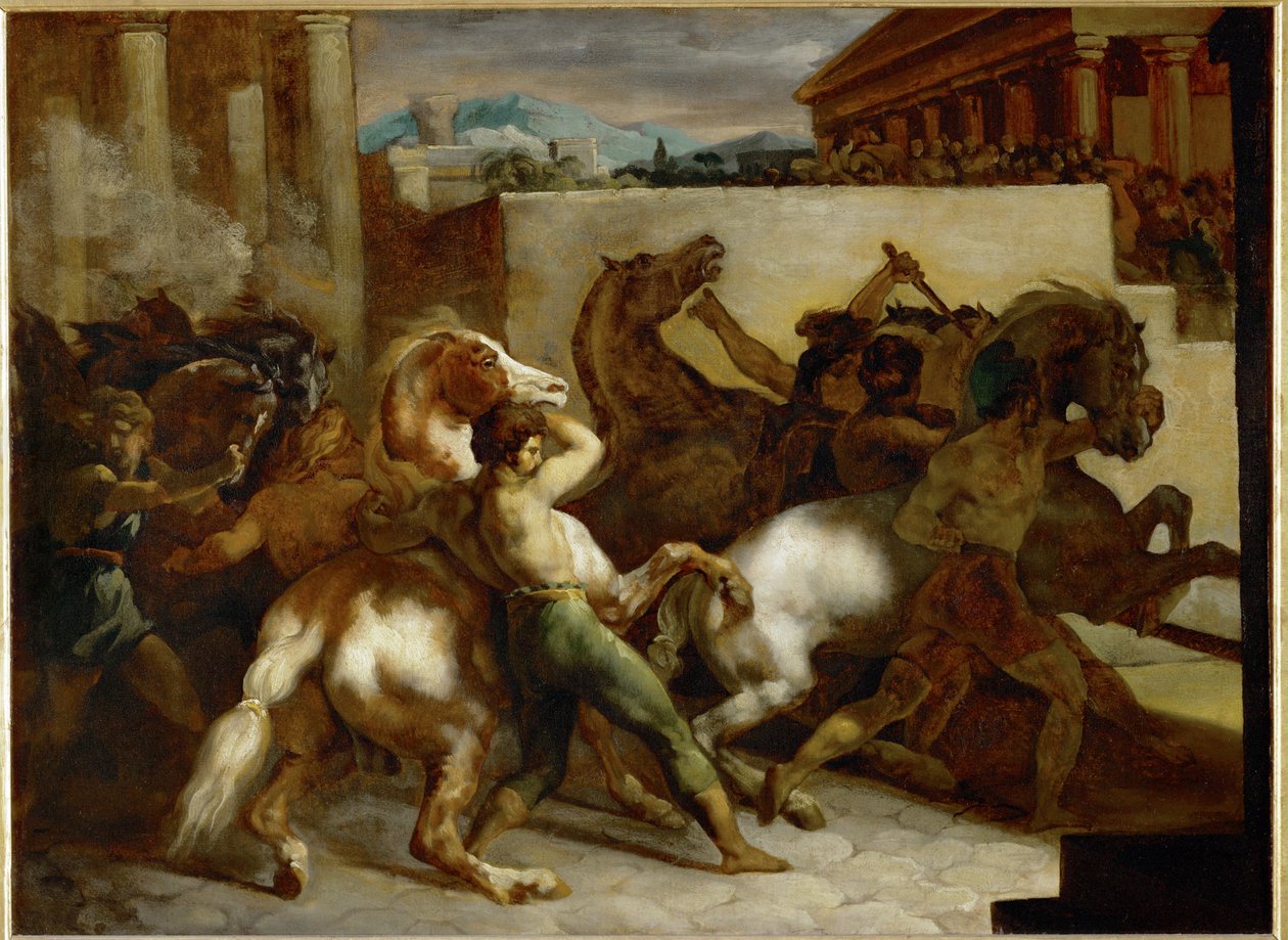 Carreras de caballos gratis en Roma - Carreras de caballos en Roma ... de Theodore Gericault