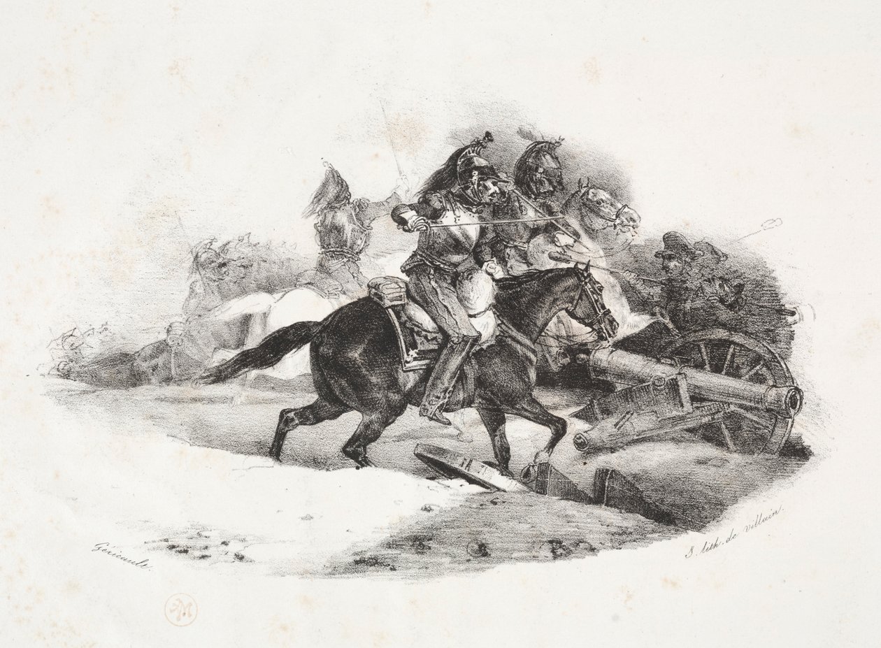 Coraceros cargando una batería de artillería de Theodore Gericault