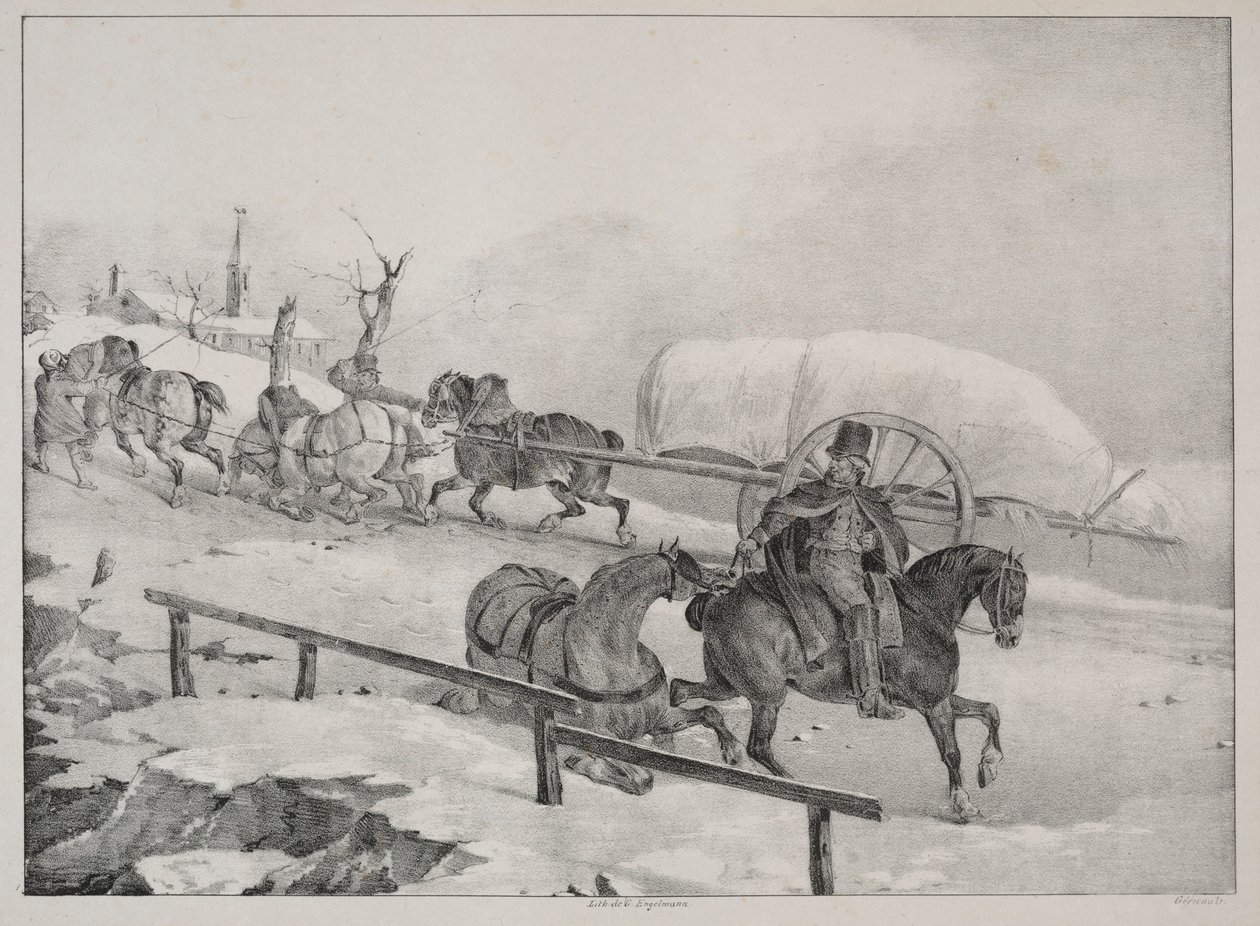 Cuatro temas diversos: Carro subiendo una colina de Theodore Gericault