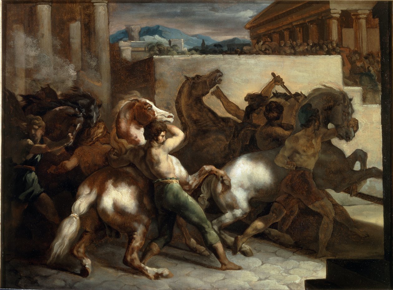 Carreras de caballos libres en Roma de Theodore Gericault