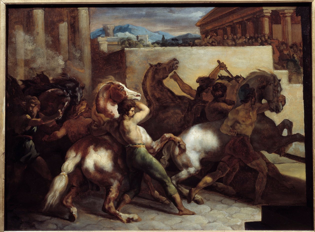 Carreras de caballos libres en Roma de Theodore Gericault