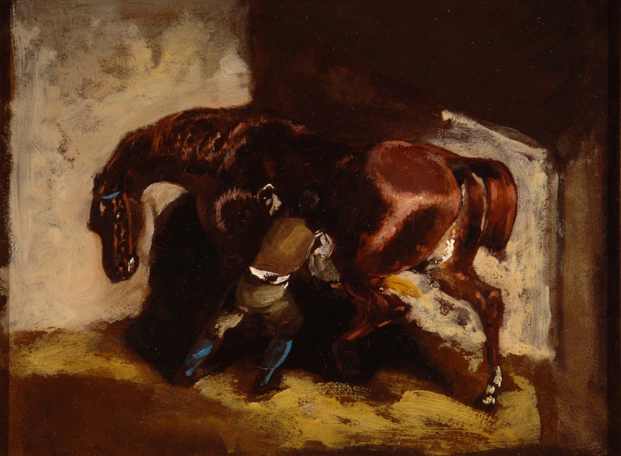 Géricault - Hombre cepillando un caballo, 2007.035.128 de Theodore Gericault
