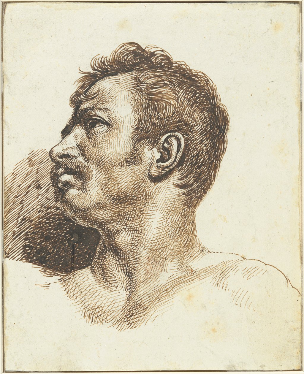Cabeza de un hombre [recto] de Theodore Gericault