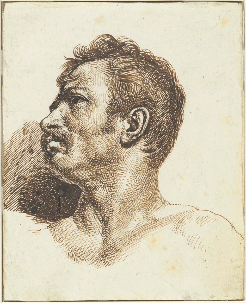 Cabeza de un hombre [anverso] de Theodore Gericault