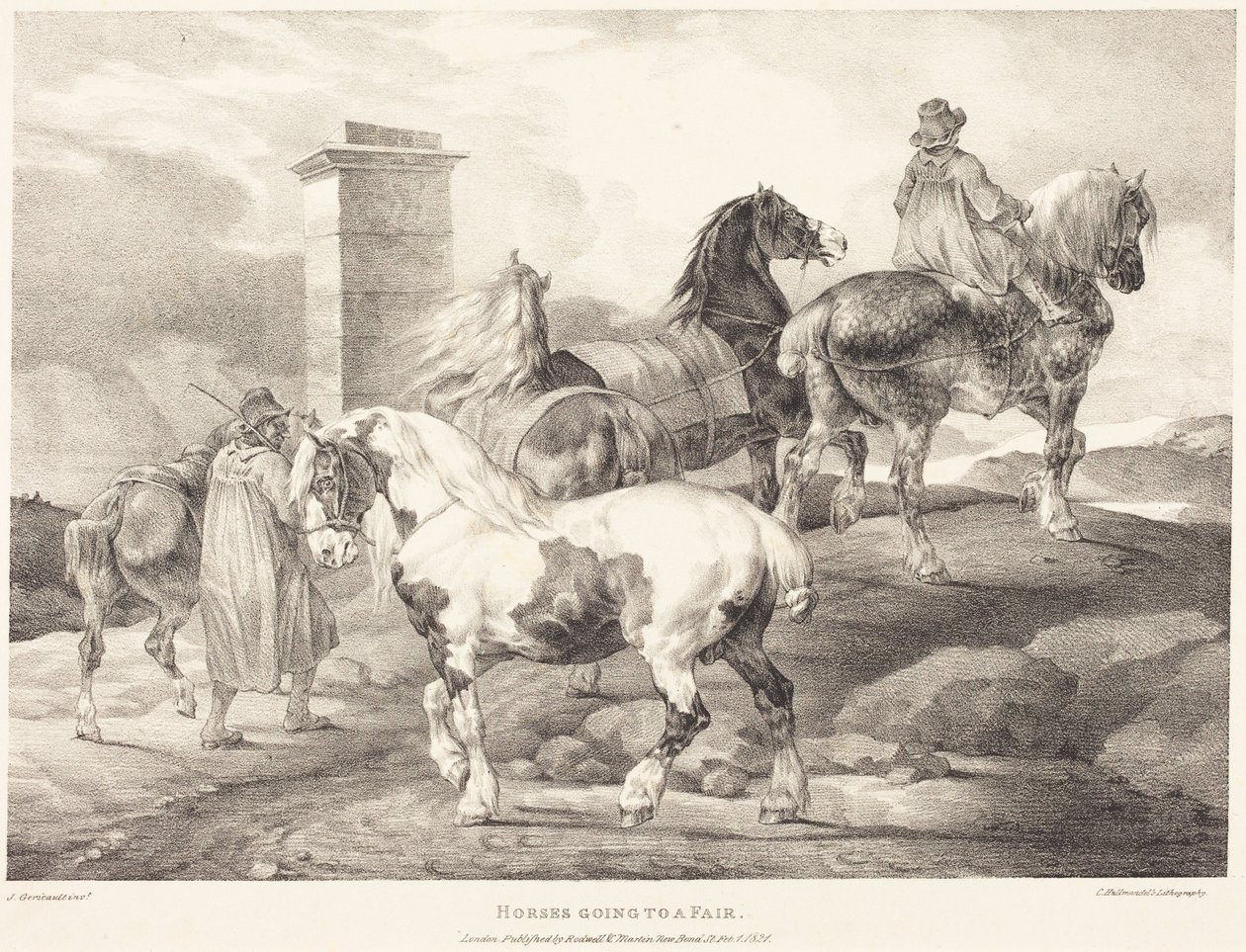 Caballos de camino a una feria de Theodore Gericault
