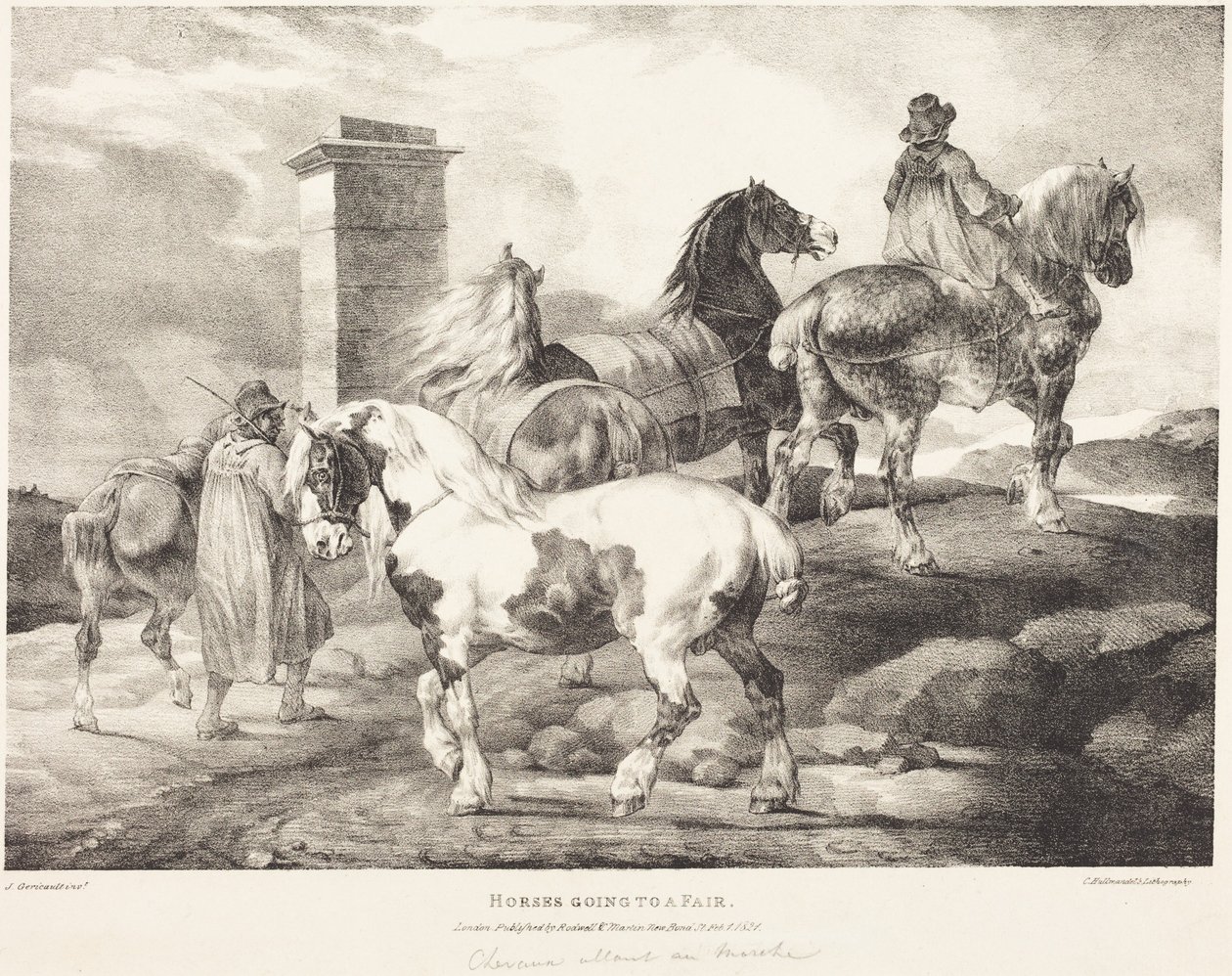 Caballos de camino a una feria de Theodore Gericault