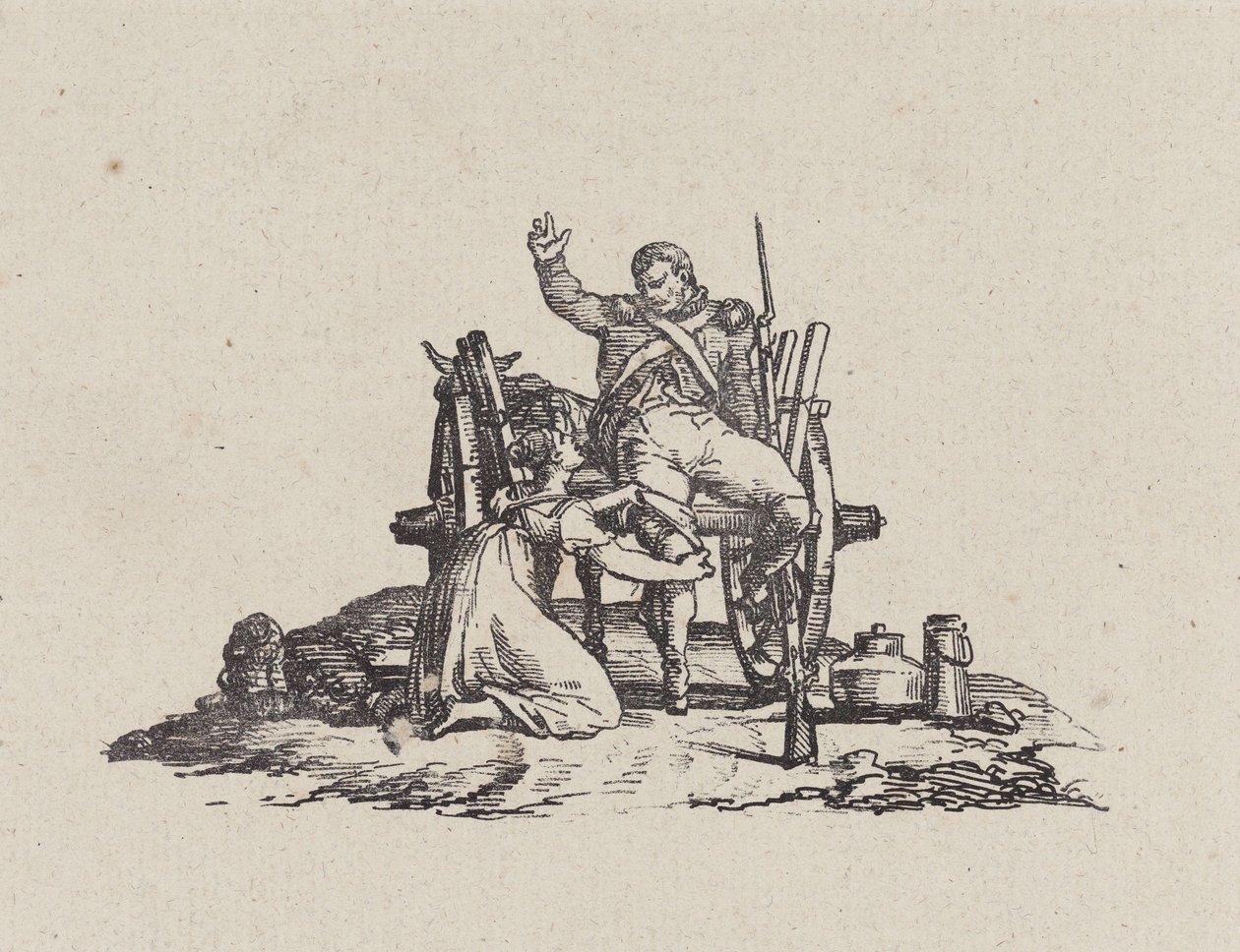 La lechera y el veterano (The Milkmaid and the Veteran) de Theodore Gericault