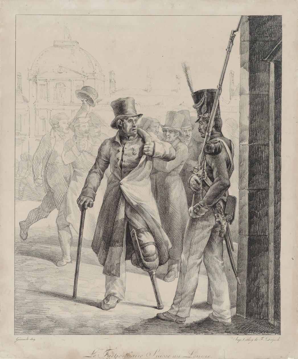 El centinela suizo en el Louvre (The Swiss Royal Guard Sentry at the Louvre) de Theodore Gericault