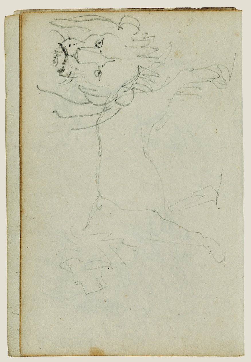 León caminando, cara de león de Theodore Gericault