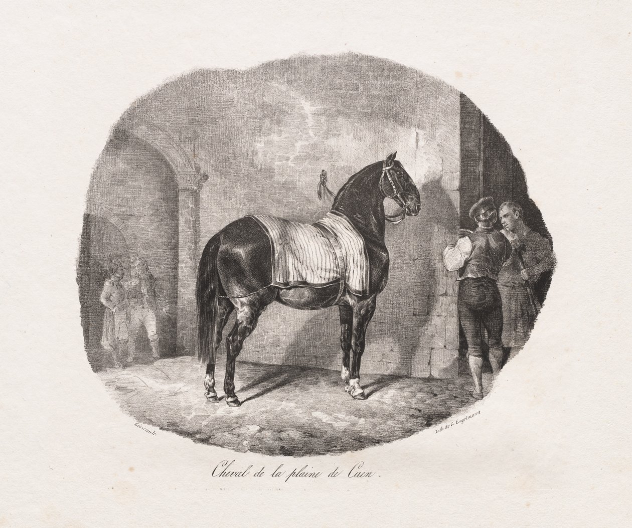 Estudios litografiados de caballos: Pl. 7, Caballo de la llanura de Caen de Theodore Gericault