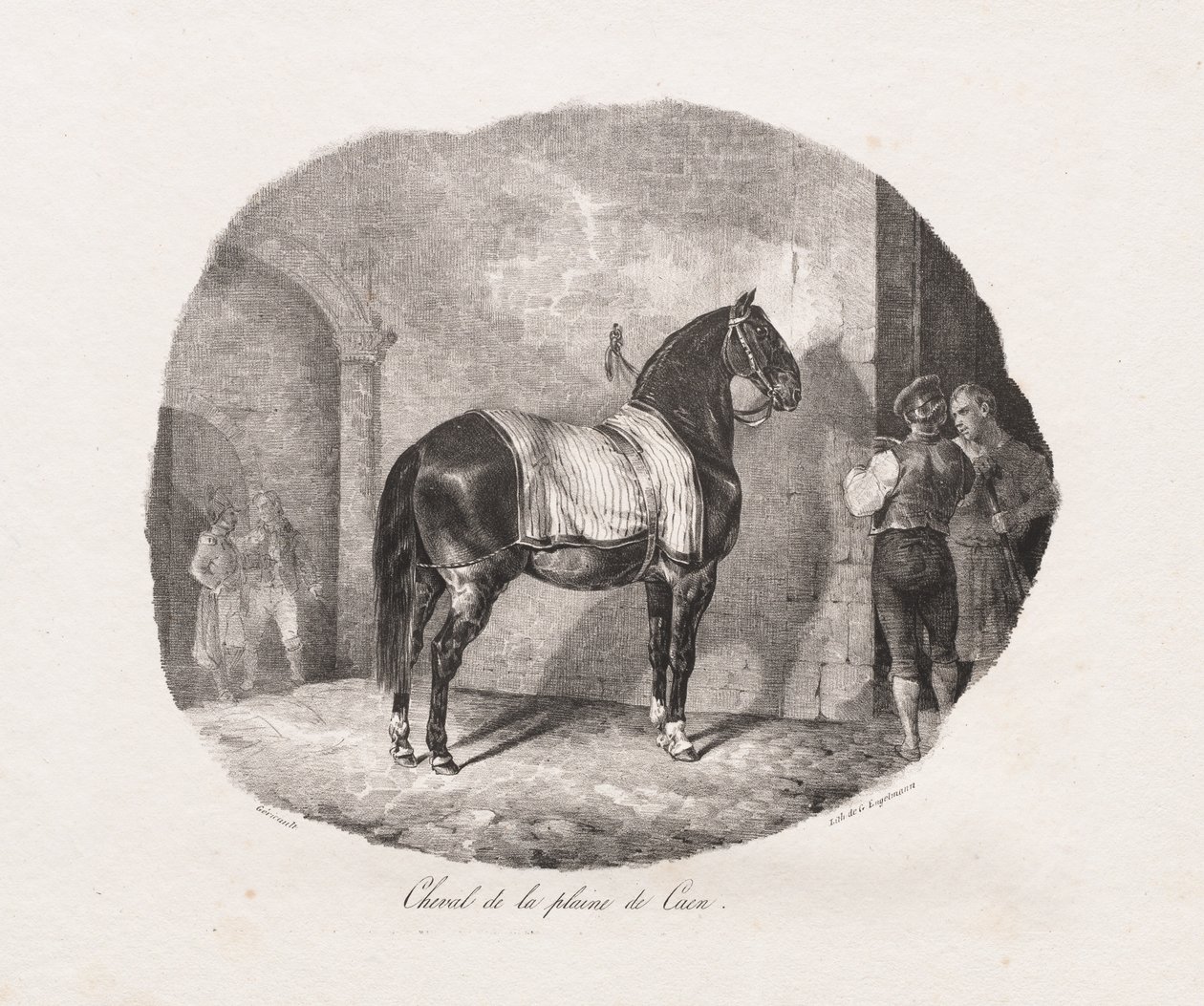 Estudios litografiados de caballos: Pl. 7, Caballo de la llanura de Caen, 1822 de Theodore Gericault