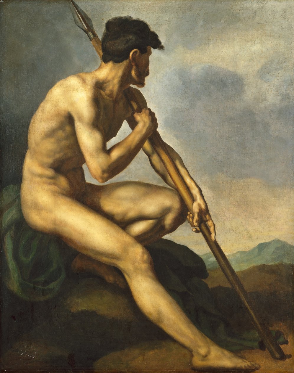 Guerrero Desnudo con una Lanza, c. 1816 de Theodore Gericault