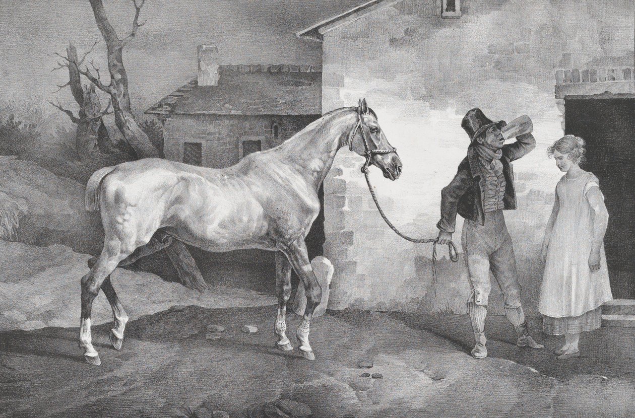 Caballo Viejo en la Puerta de una Posada de Theodore Gericault