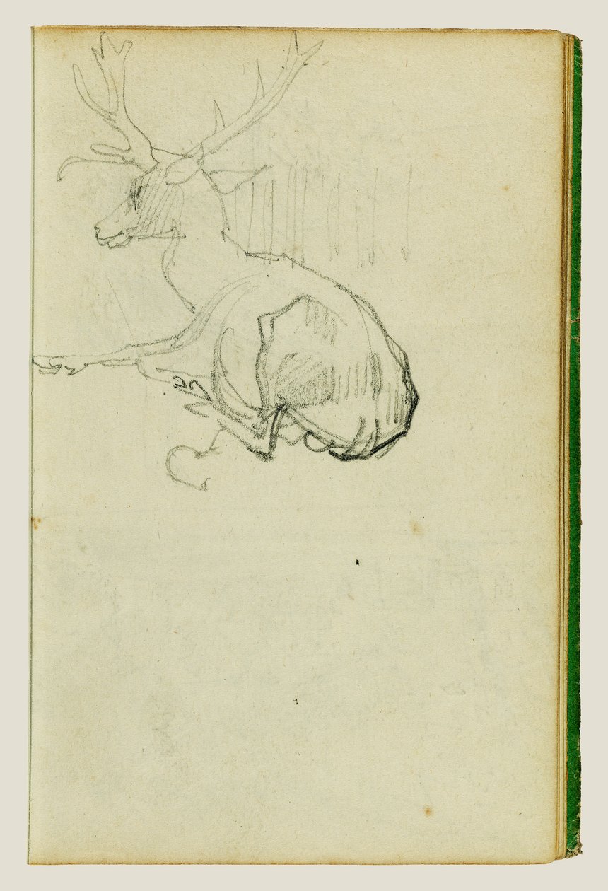 Ciervo sentado de Theodore Gericault