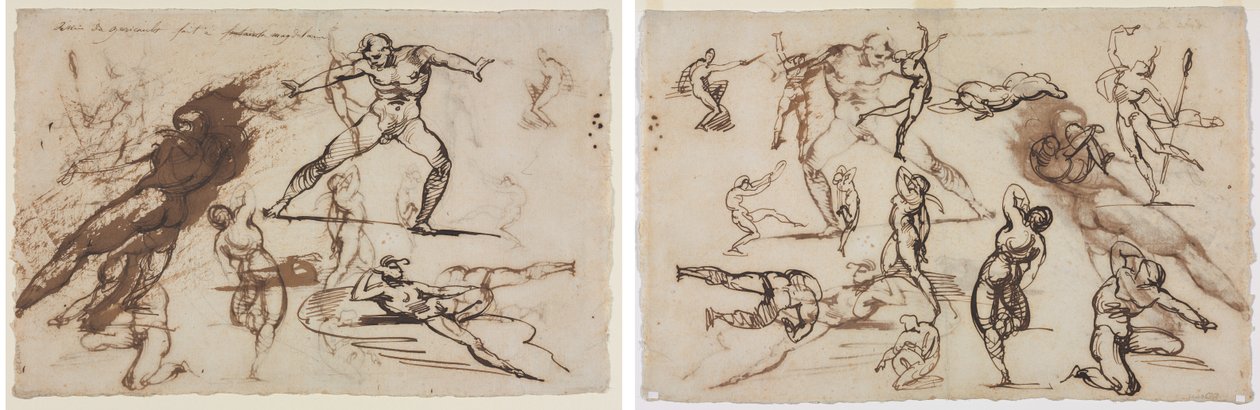 Hoja de bocetos (recto) Hoja de bocetos (verso) de Theodore Gericault