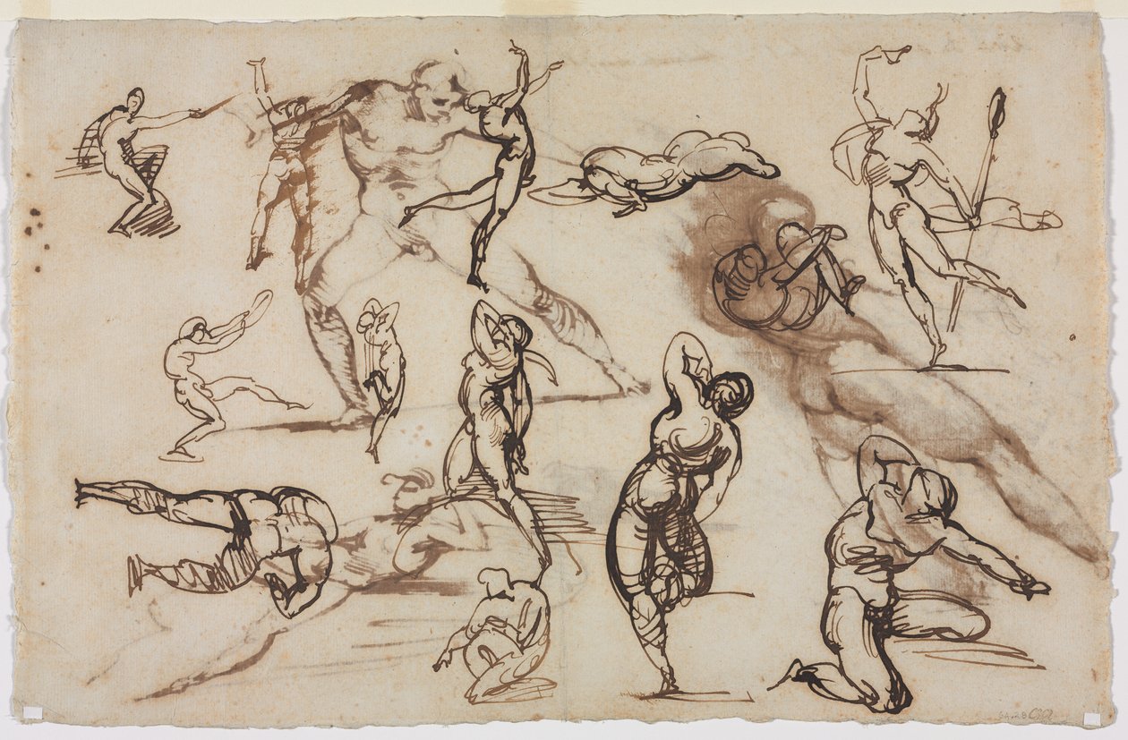 Hoja de bocetos (verso) de Theodore Gericault