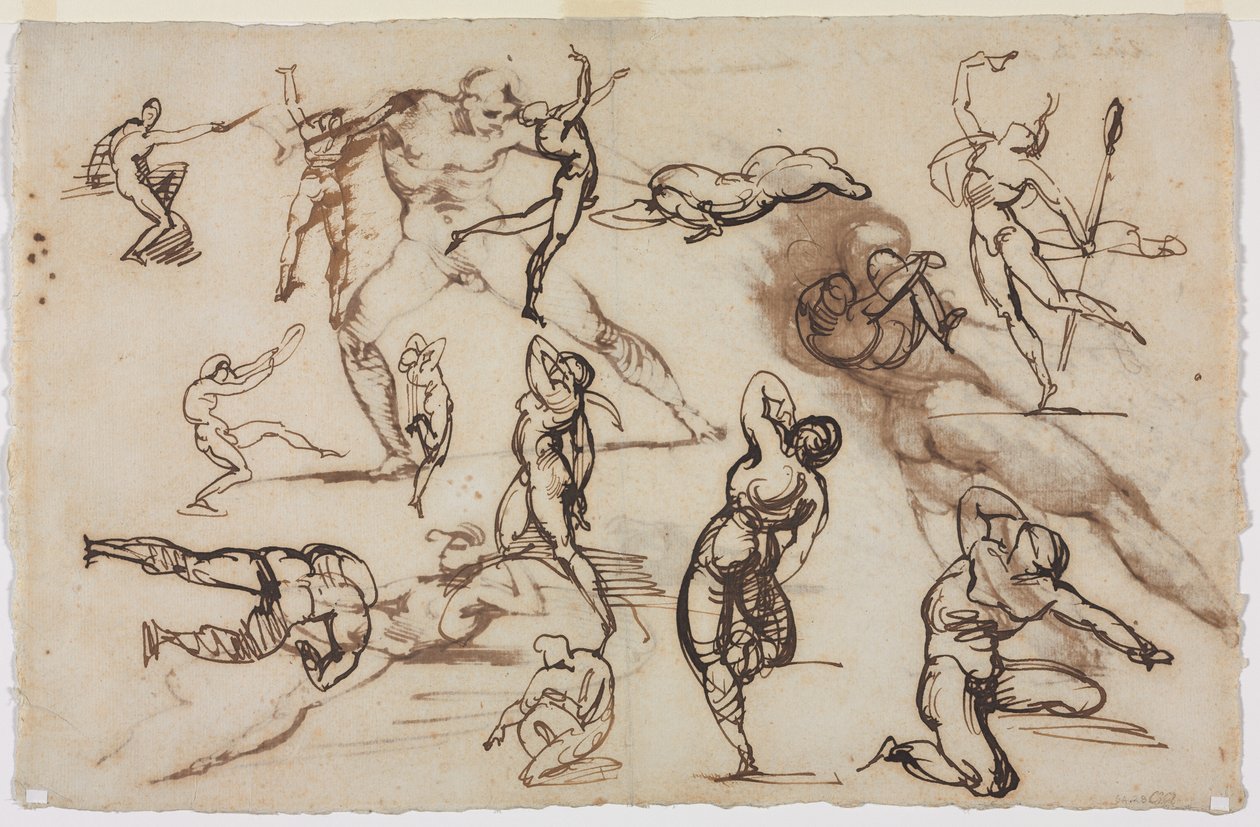 Hoja de bocetos (verso) de Theodore Gericault
