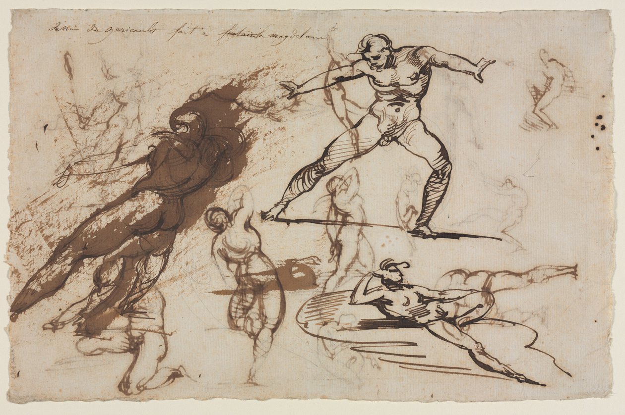 Hoja de bocetos, 1819 de Theodore Gericault