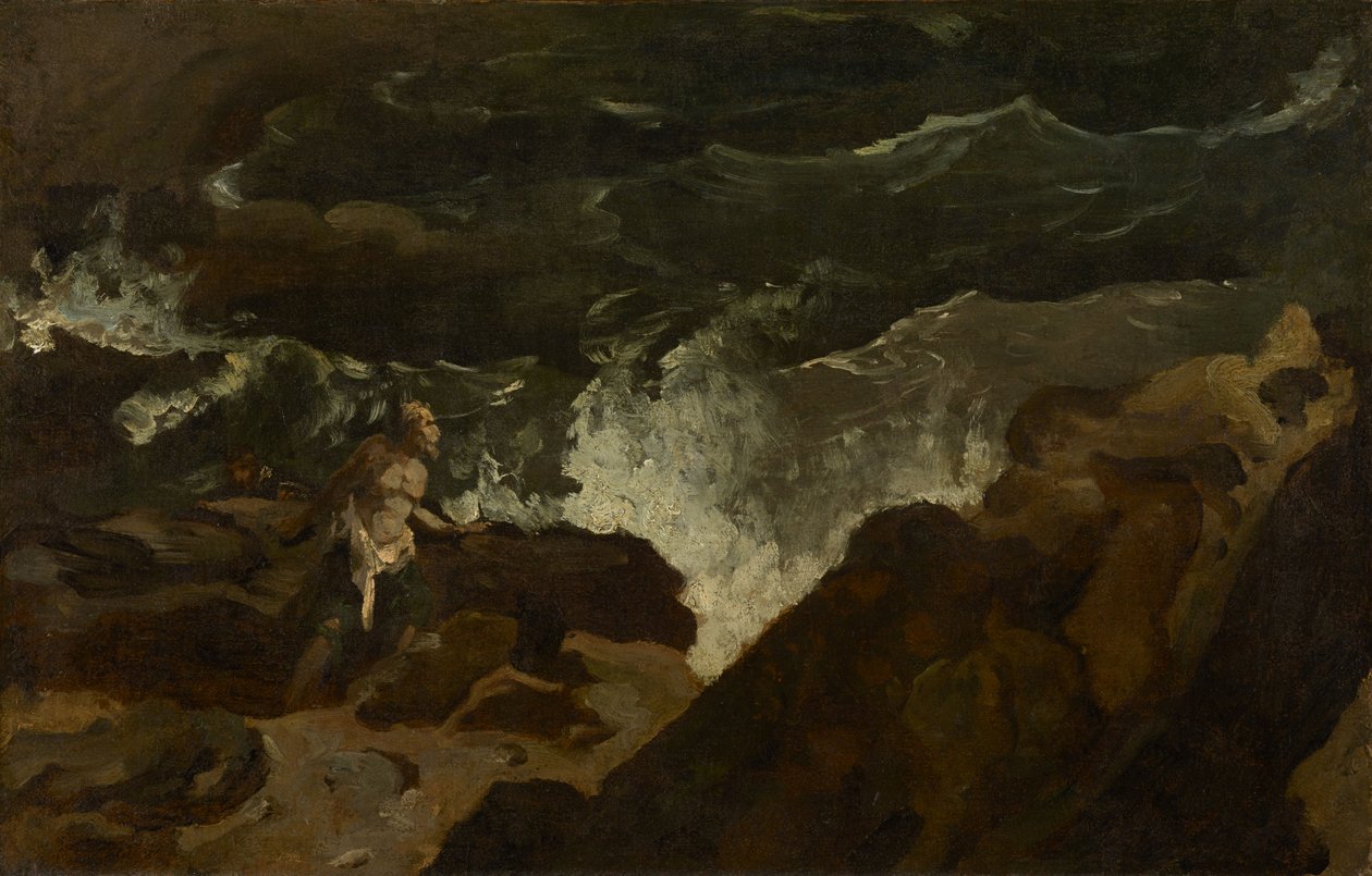 Náufragos en una playa (La tempestad) de Theodore Gericault