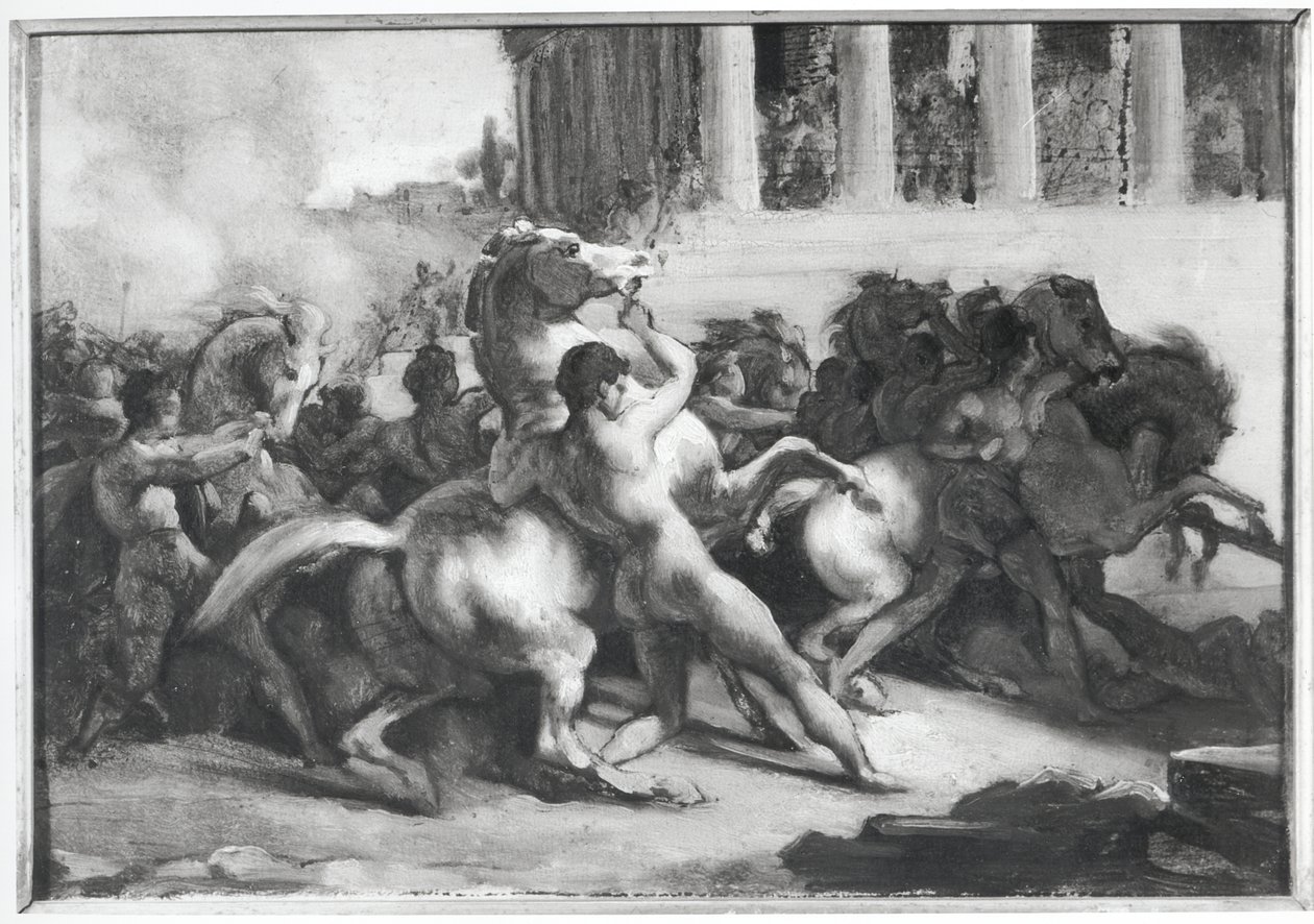 Estudio para la Carrera de los Caballos Bárbaros de Theodore Gericault