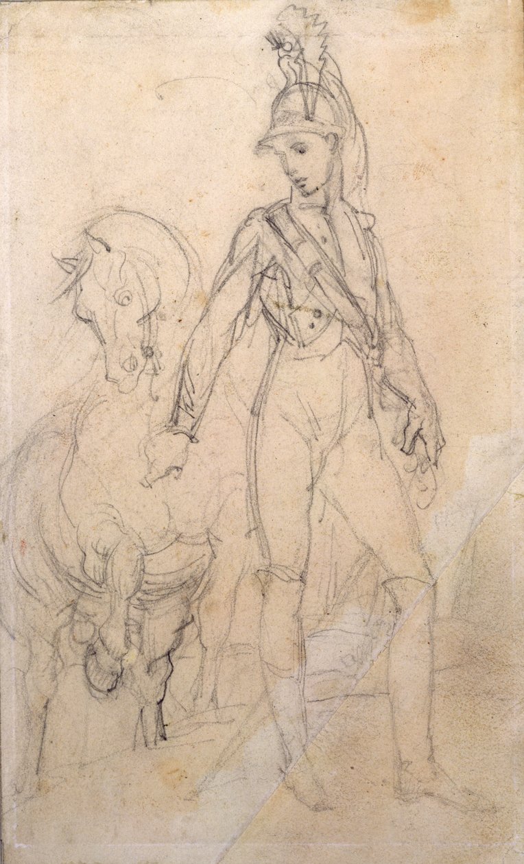 Estudio de un dragón y su caballo de Theodore Gericault