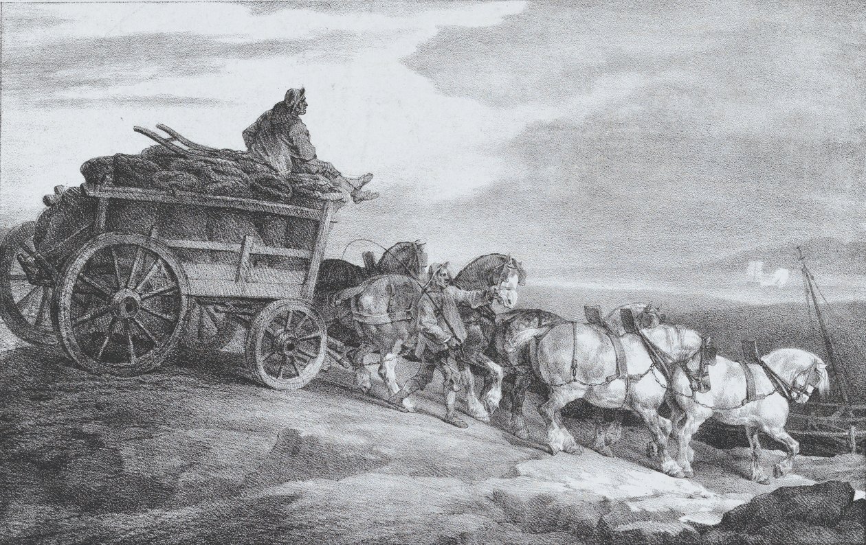 El vagón de carbón, 1821 de Theodore Gericault