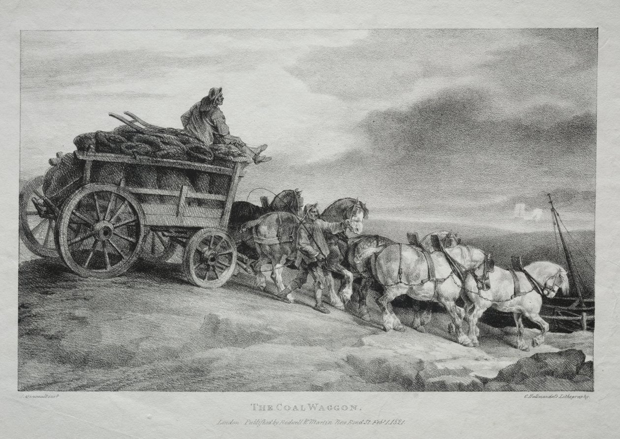 El Carro de Carbón, 1821 de Theodore Gericault