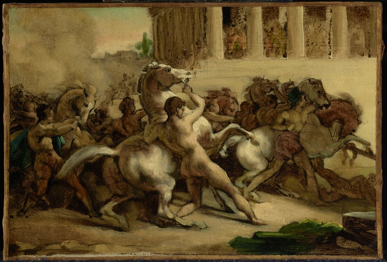 La carrera de los caballos sin jinete de Theodore Gericault