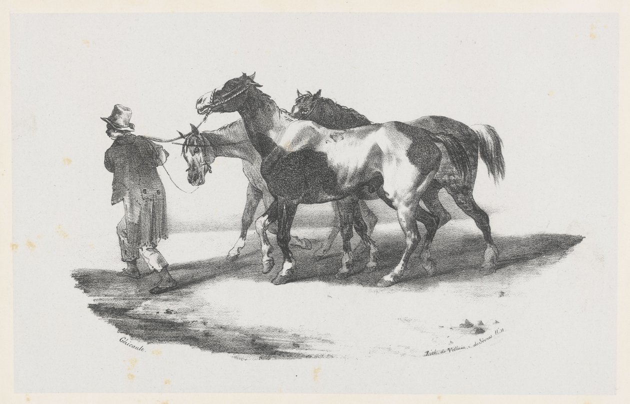Tres caballos conducidos al matadero (Three Horses Being Led to the Slaughterhouse) de Theodore Gericault