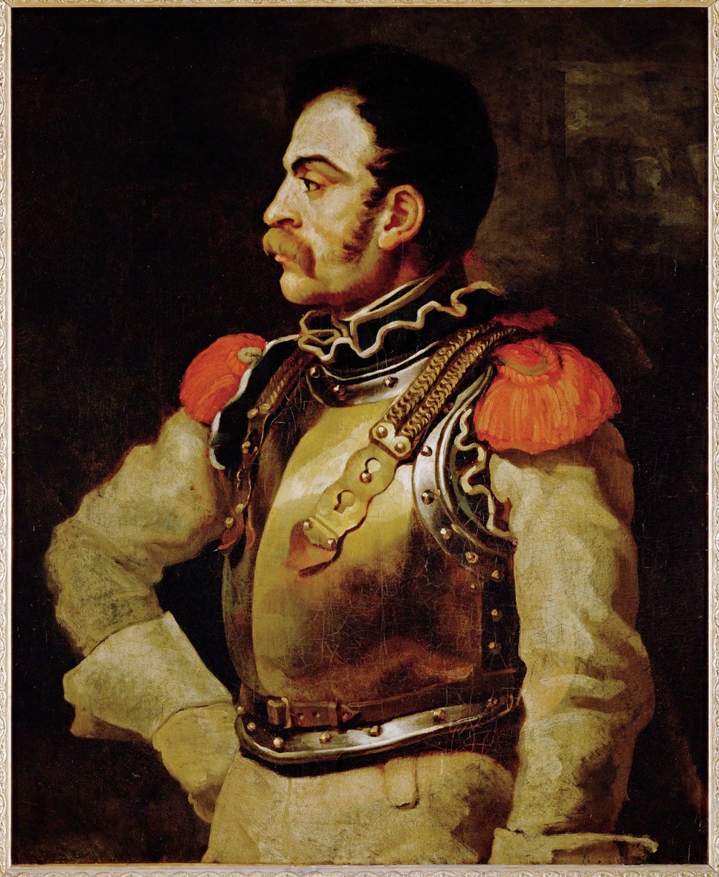 Un carabinier- un carabinero, un oficial de policía italiano ... de Theodore Gericault