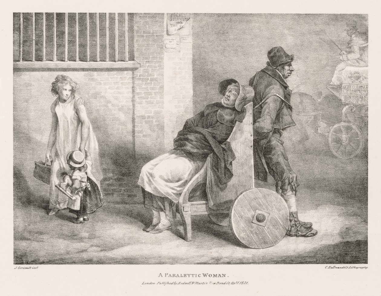 Various Subjects Drawn from Life and on Stone:  A Paraleytic Woman de Theodore Gericault