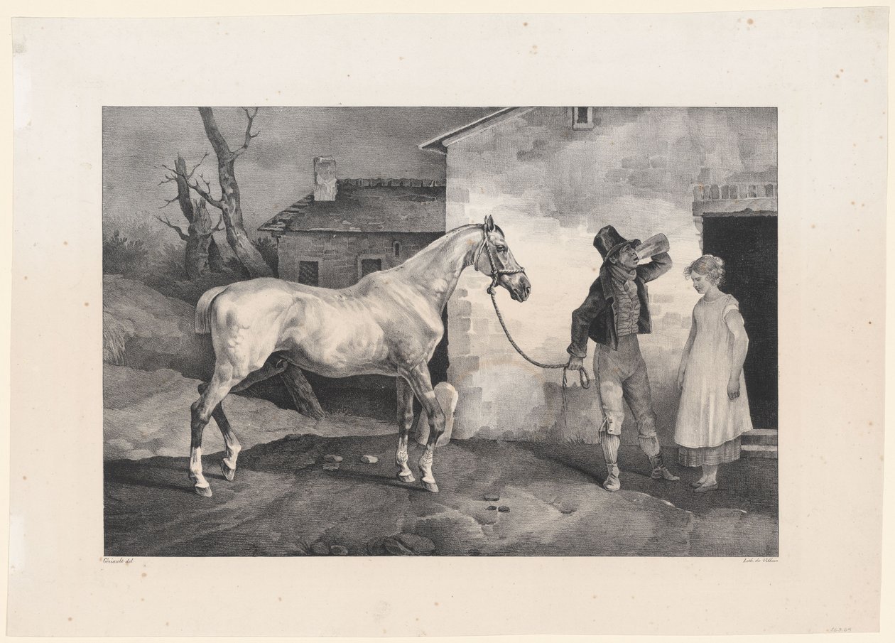 Un caballo viejo a la puerta de una posada (An Old Horse at the Door of an Inn) de Theodore Gericault