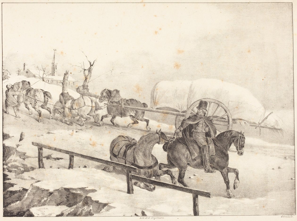 Wagoner subiendo una cuesta (Camión subiendo una cuesta) de Theodore Gericault
