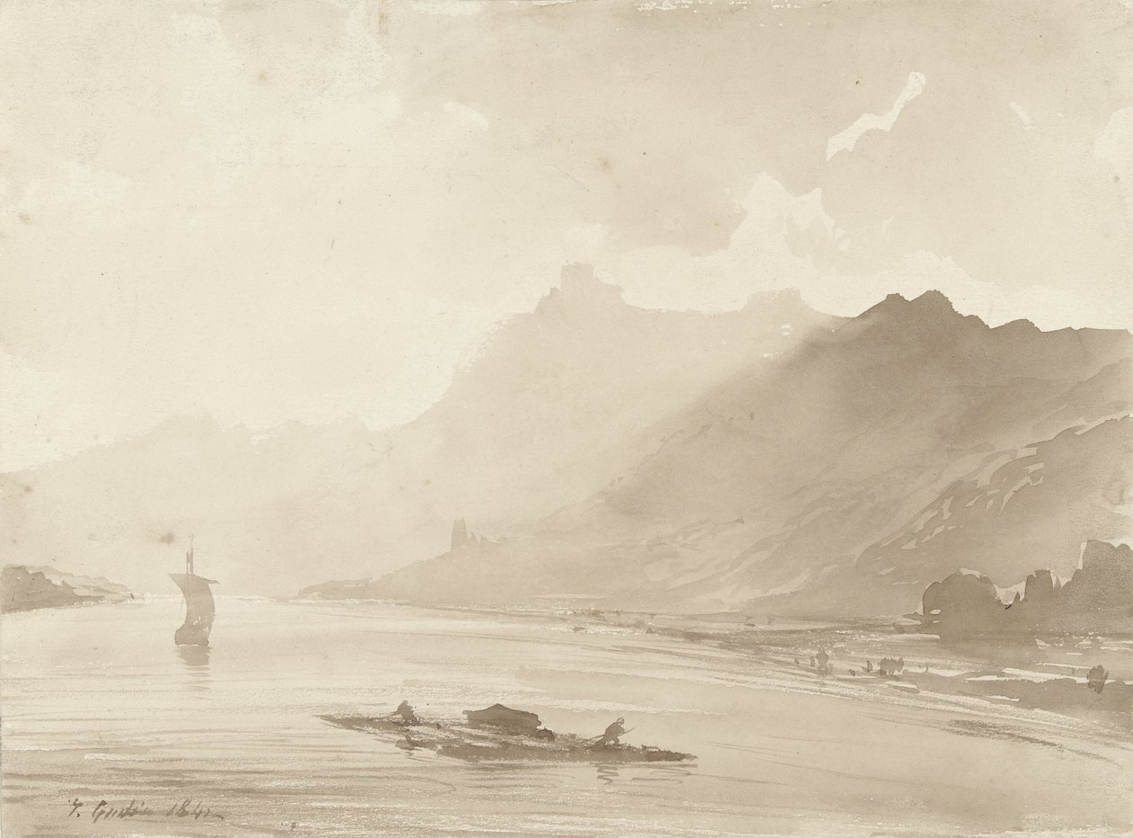 Vista del Rin de Theodore Gudin