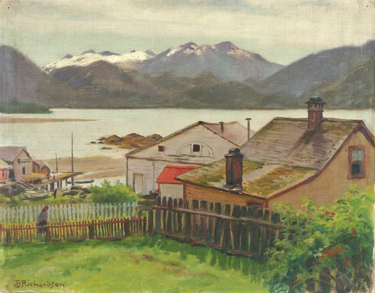 En el barrio antiguo, Sitka, 1900 de Theodore J. Richardson