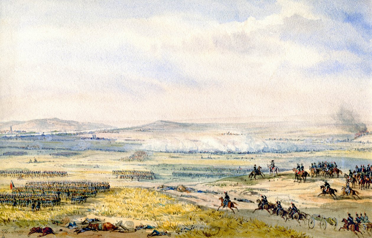 Batalla de Wagram, hacia 1850 (acuarela) de Theodore Jung