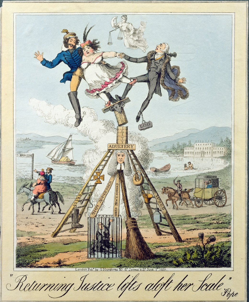 La justicia que regresa levanta su balanza, publicada por G. Humphrey, Londres, 1821 de Theodore Lane