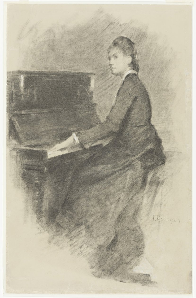 En el piano, ca. 1887 de Theodore Robinson