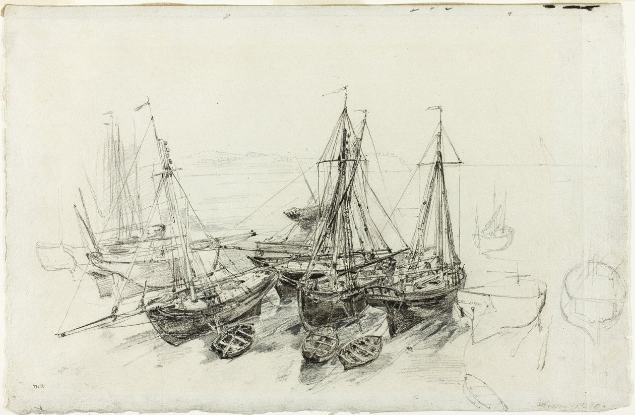 Barcos de pesca en Granville de Theodore Rousseau