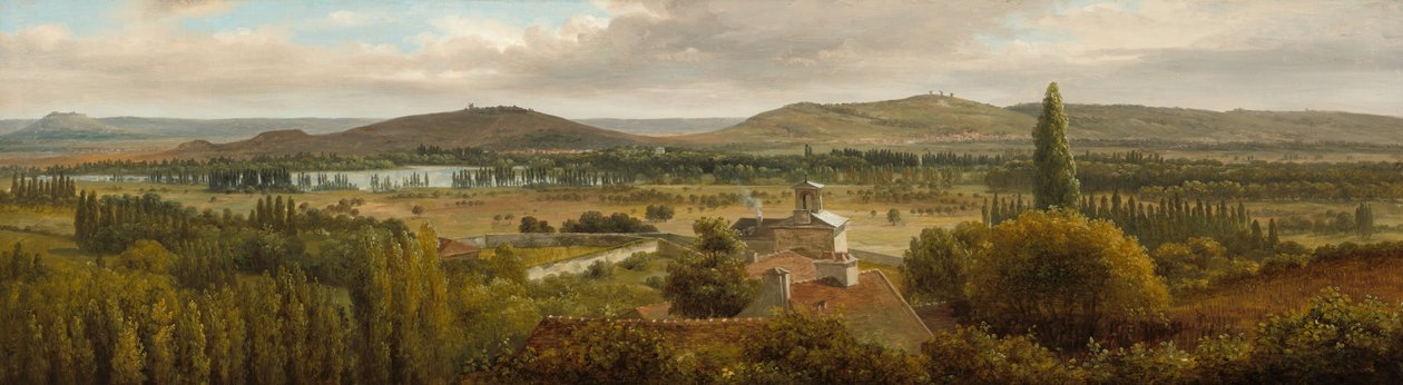 Paisaje panorámico cerca del río Mosela de Theodore Rousseau